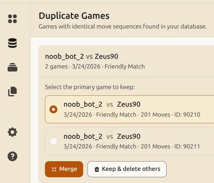 Duplicate game detection with smart merge and cleanup tools